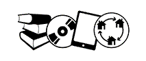 Piktogramm Buch CD Tablet Rückgabe