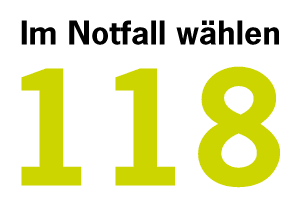 Im Notfall wählen: 118