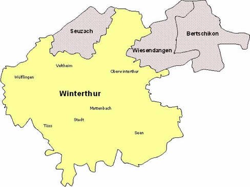 Übersichtskarte ZSO Winterthur und Umgebung