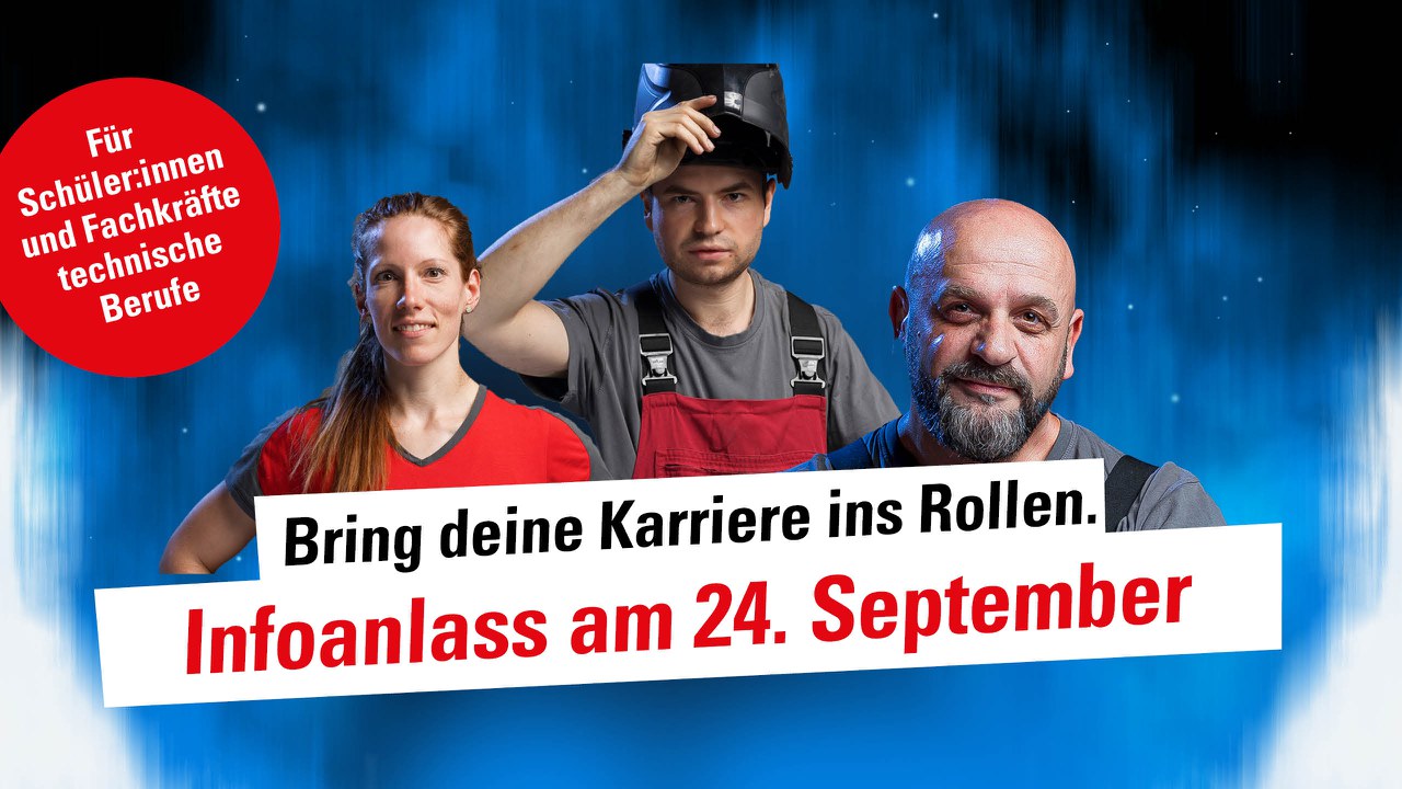 Bring deine Karriere ins Rollen - am 6. November 2024, Infoanlass Technik