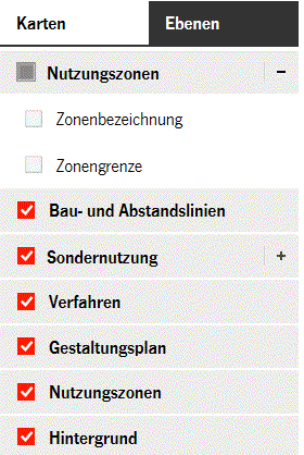 Mobile Stadtplan Ebenen