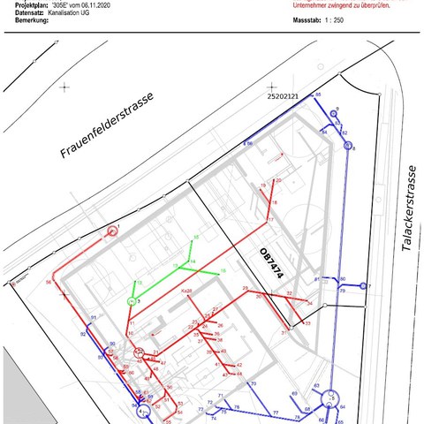 Datenaufbereitung Kanalisation. Vergrösserte Ansicht