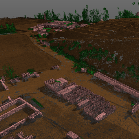 Klassifizierte Punktwolke. Vergrösserte Ansicht