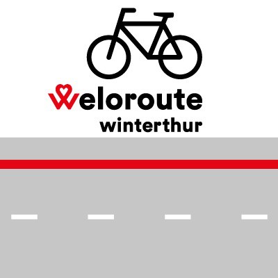 Veloroute Winterthur. Vergrösserte Ansicht